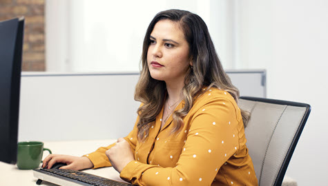 Employee at office desk